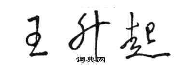 骆恒光王升起草书个性签名怎么写