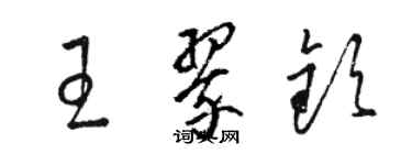 骆恒光王翠钦草书个性签名怎么写