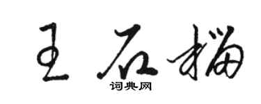 骆恒光王石榴草书个性签名怎么写
