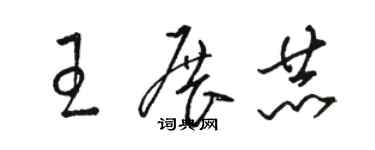 骆恒光王展赫草书个性签名怎么写