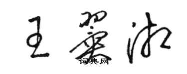 骆恒光王翼湘草书个性签名怎么写