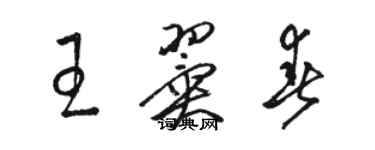 骆恒光王翼春草书个性签名怎么写