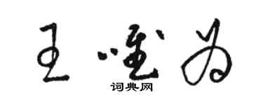 骆恒光王唯为草书个性签名怎么写