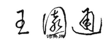 骆恒光王园通草书个性签名怎么写