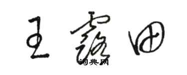 骆恒光王露田草书个性签名怎么写