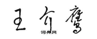 骆恒光王介鹰草书个性签名怎么写