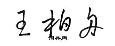 骆恒光王柏舟草书个性签名怎么写