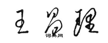 骆恒光王昌理草书个性签名怎么写