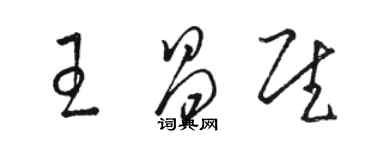 骆恒光王昌慰草书个性签名怎么写