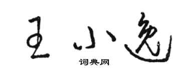 骆恒光王小逸草书个性签名怎么写