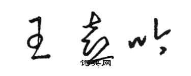 骆恒光王喜吟草书个性签名怎么写