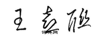 骆恒光王喜联草书个性签名怎么写