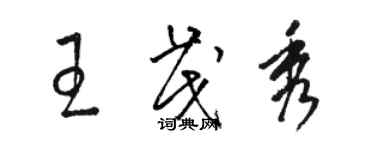 骆恒光王茂秀草书个性签名怎么写