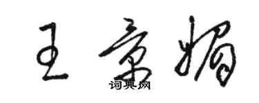 骆恒光王景媚草书个性签名怎么写