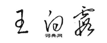 骆恒光王白霞草书个性签名怎么写