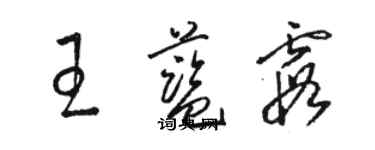 骆恒光王蓝霞草书个性签名怎么写