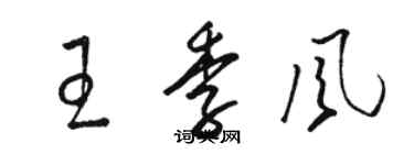 骆恒光王季风草书个性签名怎么写