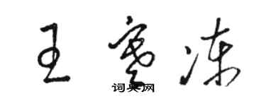 骆恒光王寒冻草书个性签名怎么写