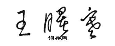 骆恒光王曙寒草书个性签名怎么写
