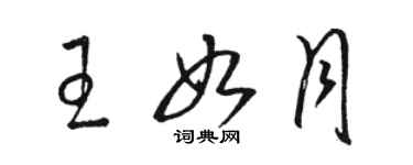 骆恒光王如月草书个性签名怎么写