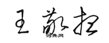 骆恒光王敬想草书个性签名怎么写