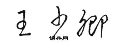 骆恒光王少卿草书个性签名怎么写