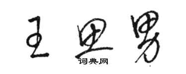 骆恒光王思男草书个性签名怎么写