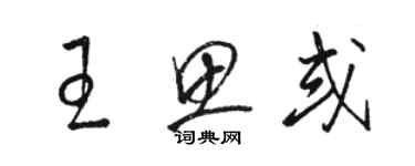 骆恒光王思或草书个性签名怎么写
