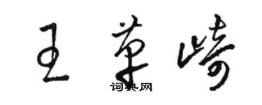 骆恒光王革崎草书个性签名怎么写