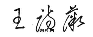 骆恒光王诗薇草书个性签名怎么写