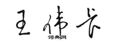 骆恒光王伟卡草书个性签名怎么写