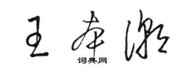 骆恒光王本潮草书个性签名怎么写
