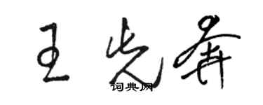 骆恒光王先奔草书个性签名怎么写