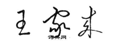 骆恒光王家来草书个性签名怎么写