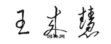 骆恒光王来慧草书个性签名怎么写