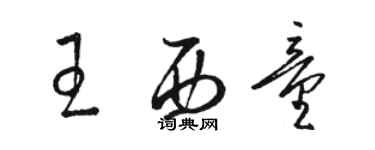 骆恒光王西童草书个性签名怎么写