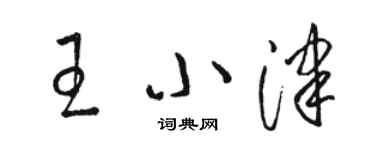 骆恒光王小津草书个性签名怎么写
