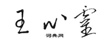骆恒光王心灵草书个性签名怎么写