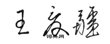 骆恒光王夏疆草书个性签名怎么写