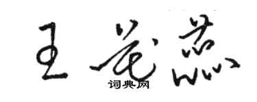 骆恒光王花蕊草书个性签名怎么写