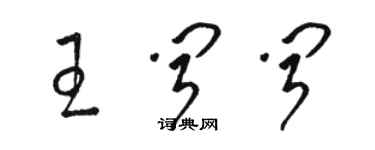 骆恒光王闻闻草书个性签名怎么写