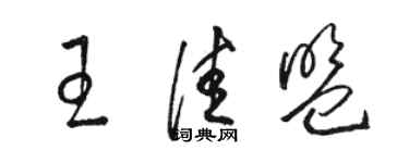 骆恒光王佳盟草书个性签名怎么写