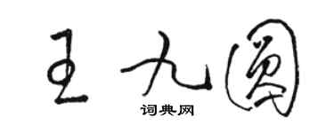 骆恒光王九圆草书个性签名怎么写