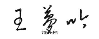 骆恒光王梦吟草书个性签名怎么写