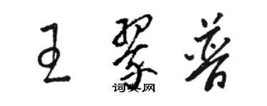 骆恒光王翠普草书个性签名怎么写