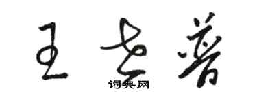 骆恒光王世普草书个性签名怎么写