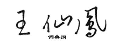 骆恒光王仙凤草书个性签名怎么写