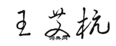 骆恒光王艾杭草书个性签名怎么写