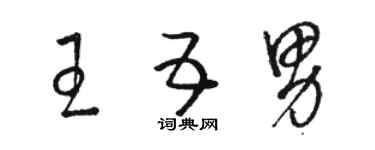 骆恒光王五男草书个性签名怎么写