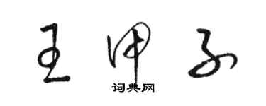 骆恒光王甲子草书个性签名怎么写